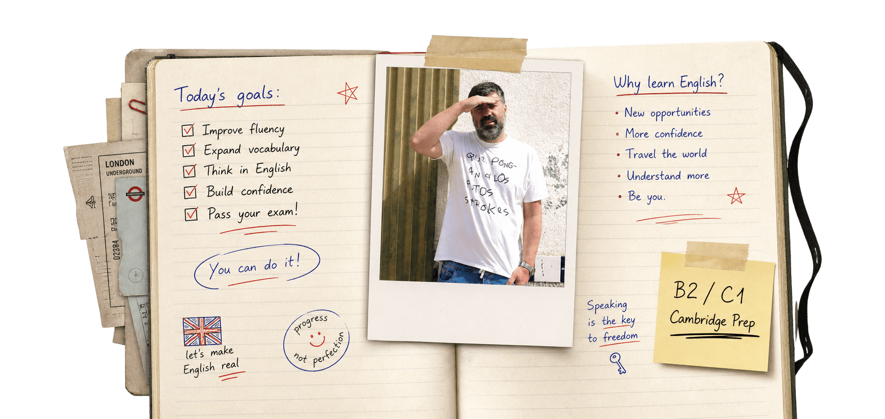 Cuaderno de clase de inglés con Teacher Juan